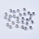 Silver Color Plated Acrylic Horizontal Hole Letter Beads(X-PB43C9070-H)-1