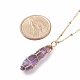 Double Pointed Natural Amethyst Pendant Necklace(NJEW-JN03720-02)-4