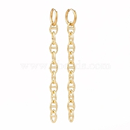 304 Stainless Steel Huggie Hoop Earrings, Chain Tassel Earrings, with Brass Mariner Link Chains, Golden, 83mm, Pin: 1mm(EJEW-JE04430)