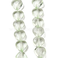 Baking Paint Transparent Glass Beads Strands, Heart, Light Green, 8x8x4.5mm, Hole: 0.8mm, about 99~100pcs/strand, 29.13~29.53 inch(74~75cm)(DGLA-A08-T8mm-KD02)