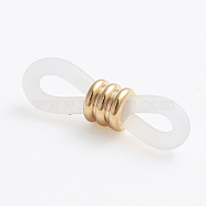 Eyeglass Holders, Glasses Rubber Loop Ends, with 302 Stainless Steel Findings, Long-Lasting Plated, Golden, 20.5x6mm, Hole: 3x2mm(X-STAS-I139-02G-B)