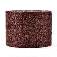 Sparkle Lace Fabric Ribbons, with Glitter Powder, for Wedding Party Decoration, Skirts Decoration Making, Coffee, 2 inch(5cm), 10 yards/roll(OCOR-K004-C11)