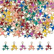 90Pcs 6 Styles Alloy Enamel Pendant Enamel Star Pendant DIY Necklace Pendant Earring Accessories, Mixed Color, 18x14.4mm, Hole: 2mm(JX583A)