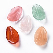 Natural & Synthetic Mixed Gemstone Pendants, Petal, Mixed Dyed and Undyed, 21x11x4mm, Hole: 0.8mm(G-F697-C)