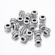 Tibetan Style Alloy Spacer Beads, Column, Antique Silver, Lead Free & Cadmium Free & Nickel Free, 5x4mm, Hole: 2.2mm(X-LF0447Y-NF)