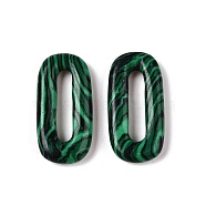 Synthetic Malachite Oval Pendants, Oval Ring Charms, 30x15~16x5~6mm, Hole: 17.5~19.5x3.5~4.5mm(G-N342-105I)