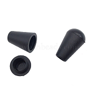 Plastic Cord End, End Cap with Flat Round Plug, Cone, Black, 17x11mm, Hole: 4mm(FIND-WH0042-31)