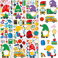 PVC Static Cling Window Decorations, Decoration Accessorie, Gnome, 300x199x0.2mm, 9 sheets/set(DIY-WH0304-915A)