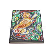 DIY Christmas Theme Diamond Painting Notebook Kits, including PU Leather Book, Resin Rhinestones, Pen, Tray Plate and Glue Clay, Leopard, 210x145x8mm(XMAS-PW0001-108L)