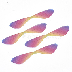 Polyester Fabric Wings Crafts Decoration, for DIY Jewelry Crafts Earring Necklace Hair Clip Decoration, Dragonfly Wing, Colorful, 60~60x11~13mm(FIND-S322-002A)
