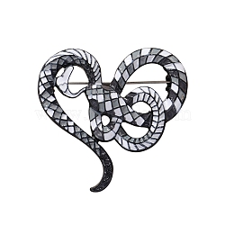 Snake Enamel Pins, Zinc Alloy Enamel Brooches for Backpack Clothes, Silver, 47x45mm(PW-WGD5AAD-02)