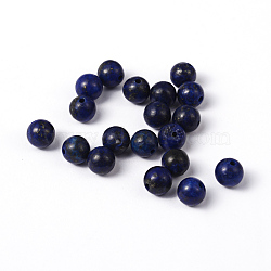 Natural Lapis Lazuli Round Beads, Lapis Lazuli, 6mm, Hole: 1mm(X-G-M169-6mm-05)