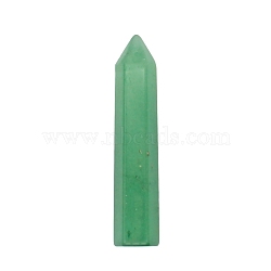 Point Tower Natural Green Aventurine Home Display Decoration, Healing Stone Wands, for Reiki Chakra Meditation Therapy Decors, Hexagon Prism, 10x50mm(PW-WG24364-03)