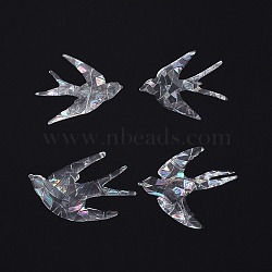 Swallow Shape Waterproof PVC Laser Adhesive Stickers, Electrostatic Stickers, Colorful, 9.8~11.5x12cm, 16 sheets/set(DIY-WH0256-002)