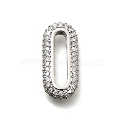 Brass Micro Pave Clear Cubic Zirconia Oval Linking Rings, Long-Lasting Plated, Lead Free & Cadmium Free, Rack Plating, Platinum, 18x8x3mm, Inner Diameter: 3x13mm(KK-Z093-43P)