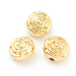 Alloy Beads, Cadmium Free & Lead Free, Rose Flower, for Valentine's Day Jewelry Making, Real 18K Gold Plated, 7x7.5x5mm, Hole: 1.2mm(PALLOY-O103-01G)