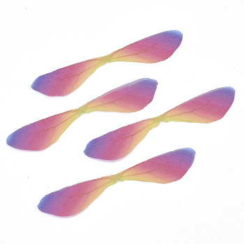 Polyester Fabric Wings Crafts Decoration, for DIY Jewelry Crafts Earring Necklace Hair Clip Decoration, Dragonfly Wing, Colorful, 60~60x11~13mm