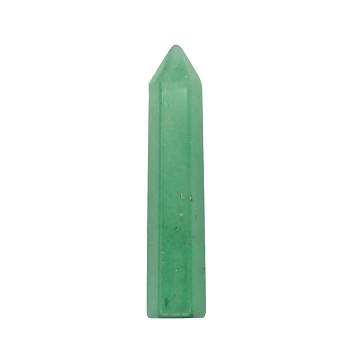 Point Tower Natural Green Aventurine Home Display Decoration, Healing Stone Wands, for Reiki Chakra Meditation Therapy Decors, Hexagon Prism, 10x50mm