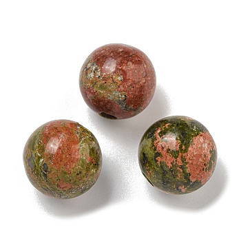 Natural Unakite Beads, Round, 18mm, Hole: 3.5mm