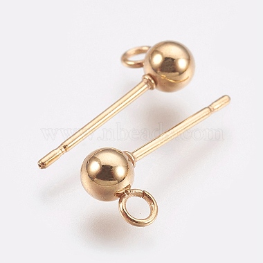 Ion Plating(IP) 304 Stainless Steel Ball Stud Earring Post(STAS-H410-10G)-2