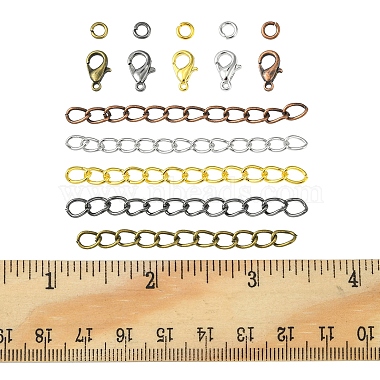 100Pcs 5 Color Iron Ends with Twist Chains(DIY-FS0003-54)-6