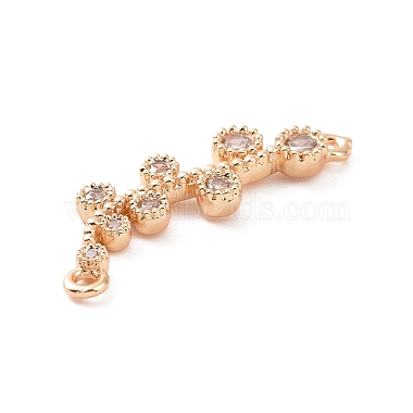 Brass Pave Clear Cubic Zirconia Connector Charms(ZIRC-K088-09KCG)-3