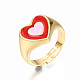 Adjustable Brass Enamel Finger Rings(RJEW-N035-023-NF)-4