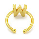 Rack Plating Brass Open Cuff Rings for Women(RJEW-F162-01G-W)-3