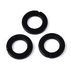 Opaque Spray Painted Acrylic Linking Rings, Quick Link Connectors, for Rolo Chains Making, Ring, Black, 31.5x4.5mm, Inner Diameter: 18mm, about 187pcs/500g(OACR-S021-73A-C01)