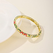 Fashionable Casual Retro Alloy Enamel Hinged Bangles for Women, Green, Inner Diameter: 2 inch(5.2cm)(DG9304-3)