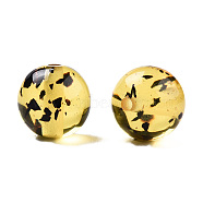 Transparent Resin Beads, Round, Pale Goldenrod, 12x11.5mm, Hole: 1.5~3mm(RESI-N034-01-F02)