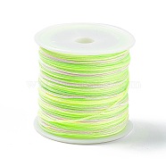 50M Segment Dyed Nylon Chinese Knotting Cord, for DIY Jewelry Making, Green Yellow, 0.8mm, about 54.68 Yards(50m)/Roll(NWIR-A008-02F)