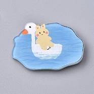 Fridge Magnets Acrylic Decorations, Duck with Rabbit, Light Sky Blue, 29.5x42x4mm(AJEW-F042-13)