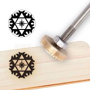 Stamping Embossing Soldering Brass with Stamp, for Cake/Wood, Star of David Pattern, 30mm(AJEW-WH0113-15Y)