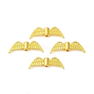 Tibetan Style Alloy Beads, Cadmium Free & Nickel Free & Lead Free, Angel Wing, Golden, 7.5x21.5x3mm, Hole: 1mm(K083D012)