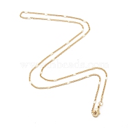 Rack Plating Brass Handmade Necklaces, Curb Chains/Twisted Chains, Real 24K Gold Plated, 17.7 inch(45cm), 2x0.7mm(X-CHC-E011-07A-2mm-G)