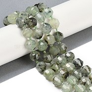 Natural Prehnite Beads Strands, Faceted, Bicone, Double Terminated Point Prism Beads, 12x11mm, Hole: 1.3mm, about 28pcs/strand, 15.16''(38.5cm)(G-O201B-144H)