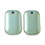 Electroplated Synthetic Non-Magnetic Hematite Pendants, Rectangle Charms, Green Plated, 34x21.5x5mm, Hole: 2.8mm(G-C136-05D)