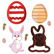 Plastic Cookie Cutters, Cookies Moulds, DIY Biscuit Baking Tool for Easter, Mixed Color, Egg and Rabbit, Easter Theme Pattern, 90~110x71~82x20mm, 2pcs/set(EAER-PW0001-060)
