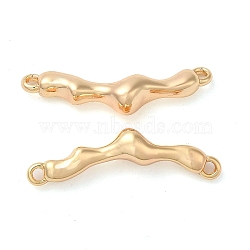 Brass Connector Charms, Nickel Free, Arch Links, Real 18K Gold Plated, 8x27x5mm, Hole: 1.2mm(KK-C028-01G)