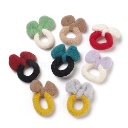 Bowknot Faux Mink Fur Elastic Hair Ties, Hair Accessories for Girl Ponytail Holder, Mixed Color, 14mm, Inner Diameter: 25.5mm(OHAR-G015-21)