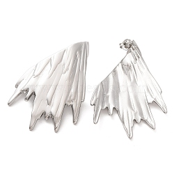 Non-Tarnish 304 Stainless Steel Stud Earrings, Wing, Stainless Steel Color, 57x38mm(EJEW-G395-12P)