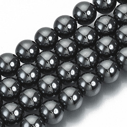 Non-magnetic Synthetic Hematite Beads Strands, Grade A, Round, 8mm, Hole: 1mm, about 50pcs/strand, 15.5 inch(G-Q892-8mm)