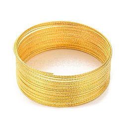 Iron Wire, Textured Round, for Bangle Making, Golden, 1.4mm, Inner Diameter: 77.5mm(IFIN-E025-03B-G)