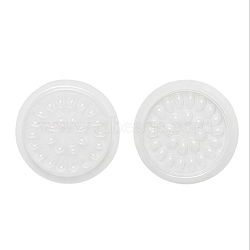 PVC Eyelash Extension Pads, Grafting Eyelashes Tools, Flat Round, White, 4.7cm(MRMJ-WH0072-11B)