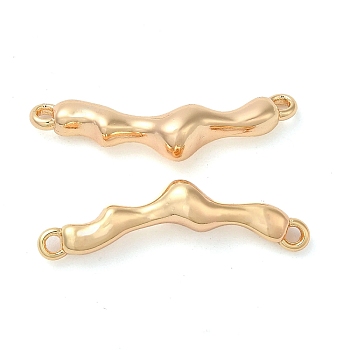 Brass Connector Charms, Nickel Free, Arch Links, Real 18K Gold Plated, 8x27x5mm, Hole: 1.2mm