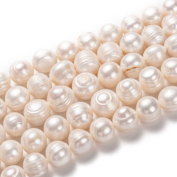 Natural Cultured Freshwater Pearl Beads Strands, Potato, Bisque, 11.5~13x12~14mm, Hole: 0.6mm, about 30pcs/strand, 14.17 inch(36cm)