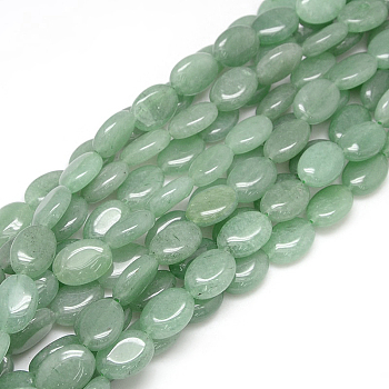 Natural Gemstone Green Aventurine Beads Strands, Flat Oval, 18x13x5mm, Hole: 1.5mm, about 20pcs/strand, 15.74 inch