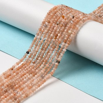 Natural Multi-Moonstone Beads Strands, Faceted, Rondelle, 3x2mm, Hole: 0.6mm, about 168~193pcs/strand, 14.96''~15.35''(38~39cm)