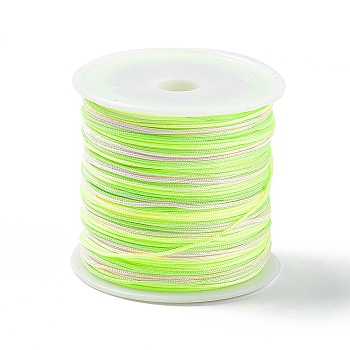 50M Segment Dyed Nylon Chinese Knotting Cord, for DIY Jewelry Making, Green Yellow, 0.8mm, about 54.68 Yards(50m)/Roll